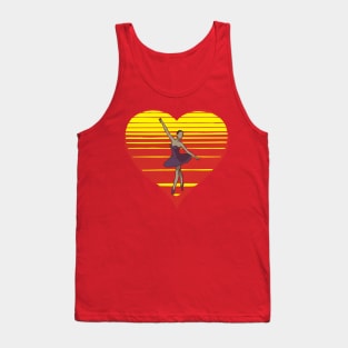 Ballet lover, sunset heart. Ballerina and dance instructor gift Tank Top